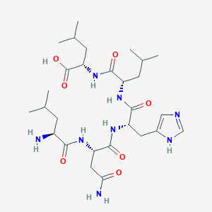 molecular formula C28H48N8O7 B12625948 L-Leucyl-L-asparaginyl-L-histidyl-L-leucyl-L-leucine CAS No. 920530-93-4