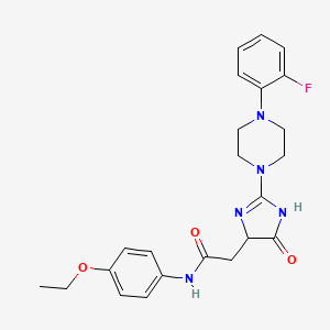 molecular formula C23H26FN5O3 B12625953 N-(4-ethoxyphenyl)-2-{2-[4-(2-fluorophenyl)piperazin-1-yl]-4-oxo-4,5-dihydro-1H-imidazol-5-yl}acetamide 