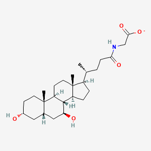 molecular formula C26H42NO5- B1262599 N-(3alpha,7beta-dihydroxy-5beta-cholan-24-oyl)glycinate 