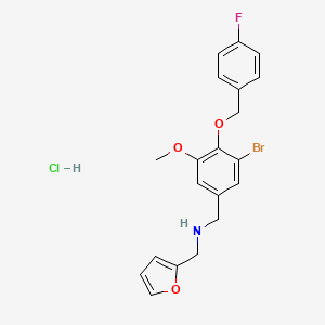 molecular formula C20H20BrClFNO3 B12626003 N-[[3-bromo-4-[(4-fluorophenyl)methoxy]-5-methoxyphenyl]methyl]-1-(furan-2-yl)methanamine;hydrochloride 