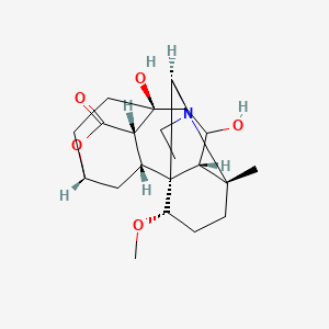 molecular formula C22H33NO5 B1262612 (1S,2R,3S,6S,9S,11R,14R,17S,18R,19S)-12-ethyl-9,19-dihydroxy-17-methoxy-14-methyl-5-oxa-12-azahexacyclo[8.7.2.12,6.01,11.03,9.014,18]icosan-4-one 