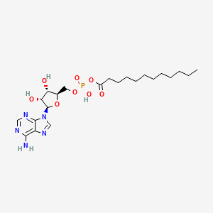 molecular formula C22H36N5O8P B1262615 dodecanoyl-AMP 