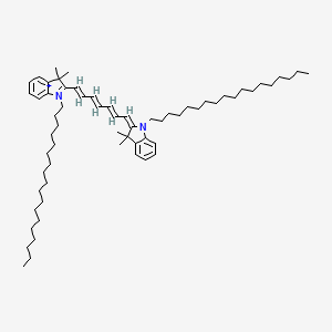 molecular formula C63H101N2+ B1262616 2-[7-(3,3-dimethyl-1-octadecyl-1,3-dihydro-2H-indol-2-ylidene)hepta-1,3,5-trien-1-yl]-3,3-dimethyl-1-octadecyl-3H-indolium 