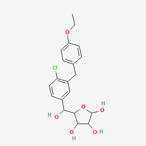 molecular formula C20H23ClO6 B12626180 alpha-L-Xylofuranose, 5-C-[4-chloro-3-[(4-ethoxyphenyl)methyl]phenyl]- 