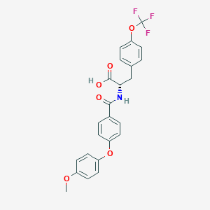 molecular formula C24H20F3NO6 B12626253 N-[4-(4-Methoxyphenoxy)benzoyl]-O-(trifluoromethyl)-L-tyrosine CAS No. 921623-24-7