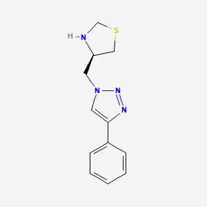 molecular formula C12H14N4S B12626367 1H-1,2,3-Triazole, 4-phenyl-1-[(4R)-4-thiazolidinylmethyl]- CAS No. 918313-39-0