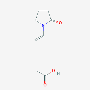 molecular formula C8H13NO3 B12626375 Acetic acid;1-ethenylpyrrolidin-2-one CAS No. 918659-68-4