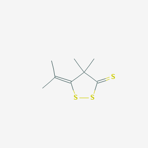 molecular formula C8H12S3 B12626469 4,4-Dimethyl-5-(propan-2-ylidene)-1,2-dithiolane-3-thione CAS No. 919525-49-8