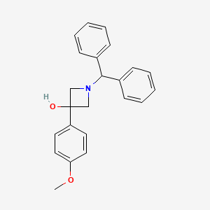 molecular formula C23H23NO2 B12626497 1-(Diphenylmethyl)-3-(4-methoxyphenyl)azetidin-3-ol CAS No. 917899-25-3