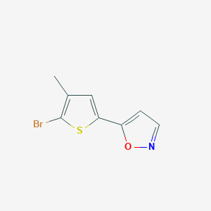 molecular formula C8H6BrNOS B12626826 5-(5-Bromo-4-methylthiophen-2-YL)isoxazole CAS No. 945392-05-2