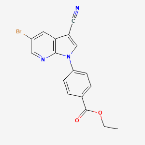 molecular formula C17H12BrN3O2 B12626830 Benzoic acid,4-(5-bromo-3-cyano-1H-pyrrolo[2,3-b]pyridin-1-yl)-,ethyl ester 
