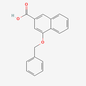 molecular formula C18H14O3 B12626911 2-Naphthalenecarboxylic acid, 4-(phenylmethoxy) 