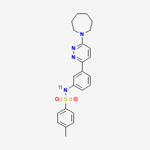 molecular formula C23H26N4O2S B1262694 N-[3-[6-(1-azepanyl)-3-pyridazinyl]phenyl]-4-methylbenzenesulfonamide 