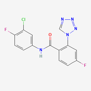 molecular formula C14H8ClF2N5O B12626978 N-(3-chloro-4-fluorophenyl)-4-fluoro-2-(1H-tetrazol-1-yl)benzamide 
