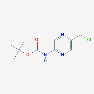 molecular formula C10H14ClN3O2 B12627079 Tert-butyl 5-(chloromethyl)pyrazin-2-ylcarbamate 
