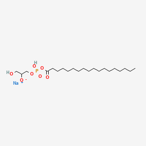 molecular formula C21H42NaO7P B1262712 Sodium 1-hydroxy-3-{[hydroxy(octadecanoyloxy)phosphoryl]oxy}propan-2-olate CAS No. 38333-78-7