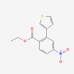 molecular formula C13H11NO4S B12627180 Ethyl 4-nitro-2-(thiophen-3-yl)benzoate CAS No. 919087-90-4
