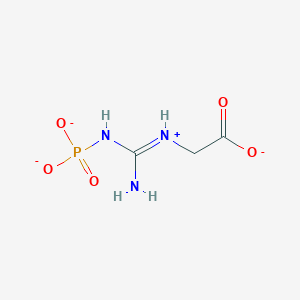 molecular formula C3H6N3O5P-2 B1262726 Phosphonatoguanidiniumylacetate(2-) 
