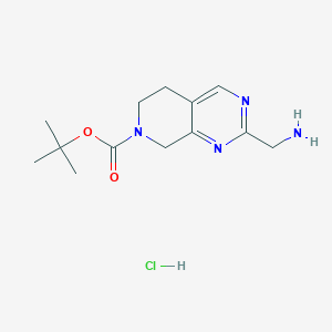 molecular formula C13H21ClN4O2 B12627267 Tert-butyl 2-(aminomethyl)-5,6-dihydropyrido[3,4-D]pyrimidine-7(8H)-carboxylate hydrochloride CAS No. 1196147-38-2