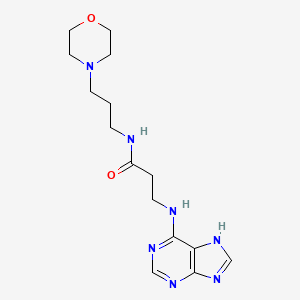 molecular formula C15H23N7O2 B12627543 N-[3-(morpholin-4-yl)propyl]-N~3~-7H-purin-6-yl-beta-alaninamide 