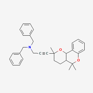 molecular formula C32H35NO2 B12627593 N,N-dibenzyl-3-(2,5,5-trimethyl-3,4,4a,10b-tetrahydropyrano[3,2-c]chromen-2-yl)prop-2-yn-1-amine 