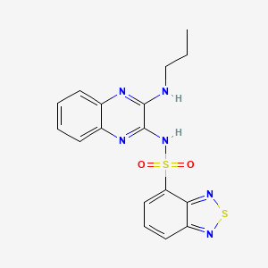 molecular formula C17H16N6O2S2 B12627700 N-(3-(propylamino)quinoxalin-2-yl)benzo[c][1,2,5]thiadiazole-4-sulfonamide 