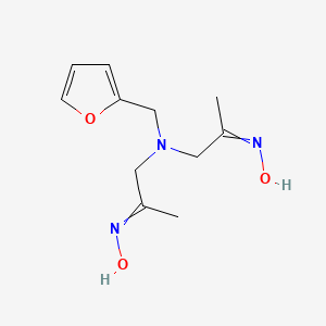 molecular formula C11H17N3O3 B12627715 N,N'-[{[(Furan-2-yl)methyl]azanediyl}di(prop-1-yl-2-ylidene)]dihydroxylamine CAS No. 918893-57-9