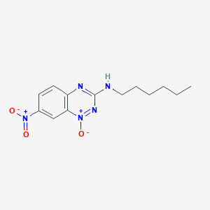 molecular formula C13H17N5O3 B12627738 N-Hexyl-7-nitro-1-oxo-1lambda~5~,2,4-benzotriazin-3-amine CAS No. 921933-39-3