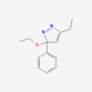 molecular formula C13H16N2O B12627804 3-Ethoxy-5-ethyl-3-phenyl-3H-pyrazole CAS No. 920338-80-3