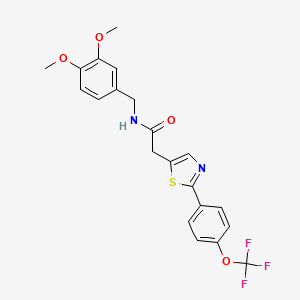 molecular formula C21H19F3N2O4S B12627811 N-(3,4-dimethoxybenzyl)-2-{2-[4-(trifluoromethoxy)phenyl]-1,3-thiazol-5-yl}acetamide 