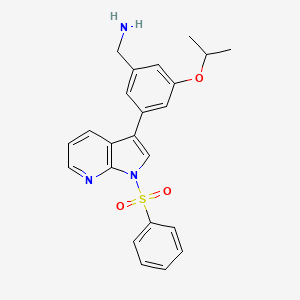molecular formula C23H23N3O3S B12627824 Benzenemethanamine, 3-(1-methylethoxy)-5-[1-(phenylsulfonyl)-1H-pyrrolo[2,3-b]pyridin-3-yl]- 