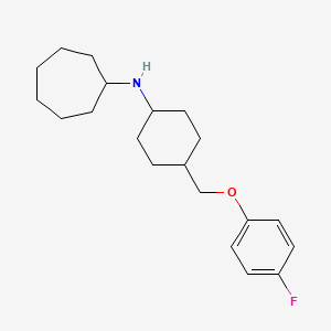 molecular formula C20H30FNO B12627835 N-{4-[(4-Fluorophenoxy)methyl]cyclohexyl}cycloheptanamine CAS No. 920280-83-7