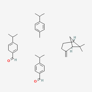 molecular formula C40H56O2 B1262802 (1R,5S)-6,6-dimethyl-2-methylidenebicyclo[3.1.1]heptane;1-methyl-4-propan-2-ylbenzene;4-propan-2-ylbenzaldehyde;4-propan-2-ylcyclohexa-1,4-diene-1-carbaldehyde CAS No. 8014-13-9