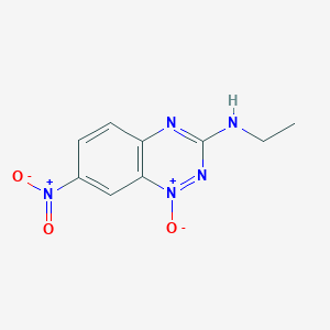 molecular formula C9H9N5O3 B12628032 N-Ethyl-7-nitro-1-oxo-1lambda~5~,2,4-benzotriazin-3-amine CAS No. 921933-38-2