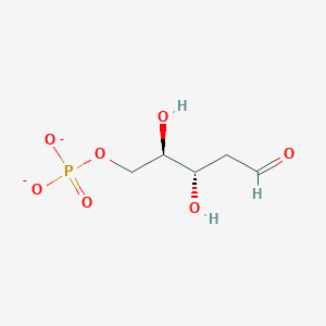 molecular formula C5H9O7P-2 B1262804 2-deoxy-D-ribose 5-phosphate(2-) 