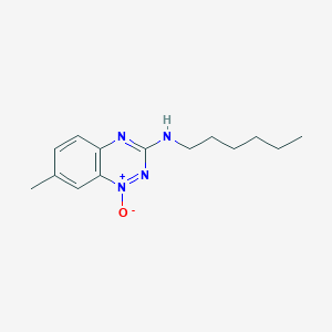 molecular formula C14H20N4O B12628051 N-Hexyl-7-methyl-1-oxo-1lambda~5~,2,4-benzotriazin-3-amine CAS No. 921933-26-8