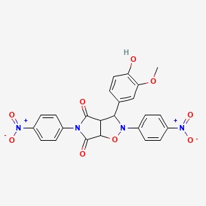 molecular formula C24H18N4O9 B12628065 3-(4-hydroxy-3-methoxyphenyl)-2,5-bis(4-nitrophenyl)dihydro-2H-pyrrolo[3,4-d][1,2]oxazole-4,6(3H,5H)-dione 