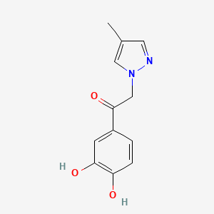 molecular formula C12H12N2O3 B1262807 1-(3,4-Dihydroxyphenyl)-2-(4-methyl-1-pyrazolyl)ethanone 