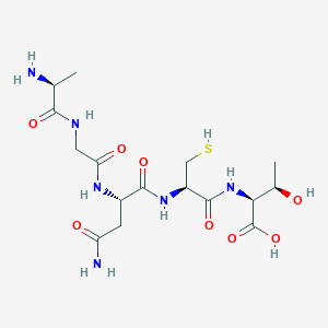 molecular formula C16H28N6O8S B12628270 L-Alanylglycyl-L-asparaginyl-L-cysteinyl-L-threonine CAS No. 919788-82-2