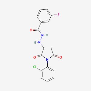 molecular formula C17H13ClFN3O3 B12628338 N'-[1-(2-chlorophenyl)-2,5-dioxopyrrolidin-3-yl]-3-fluorobenzohydrazide 