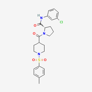 molecular formula C24H28ClN3O4S B12628396 N-(3-chlorophenyl)-1-({1-[(4-methylphenyl)sulfonyl]piperidin-4-yl}carbonyl)-L-prolinamide 