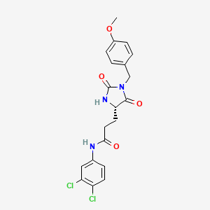 molecular formula C20H19Cl2N3O4 B12628434 N-(3,4-dichlorophenyl)-3-[(4S)-1-[(4-methoxyphenyl)methyl]-2,5-dioxoimidazolidin-4-yl]propanamide 