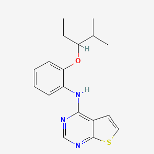 molecular formula C18H21N3OS B12628485 N-{2-[(2-Methylpentan-3-yl)oxy]phenyl}thieno[2,3-d]pyrimidin-4-amine CAS No. 917906-98-0