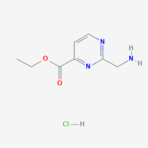 molecular formula C8H12ClN3O2 B12628494 Ethyl 2-(aminomethyl)pyrimidine-4-carboxylate hydrochloride CAS No. 1196146-89-0