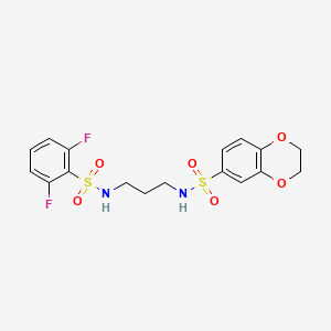 N-[3-[(2,6-difluorophenyl)sulfonylamino]propyl]-2,3-dihydro-1,4-benzodioxin-6-sulfonamide