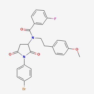 molecular formula C26H22BrFN2O4 B12628677 N-[1-(4-bromophenyl)-2,5-dioxopyrrolidin-3-yl]-3-fluoro-N-[2-(4-methoxyphenyl)ethyl]benzamide 