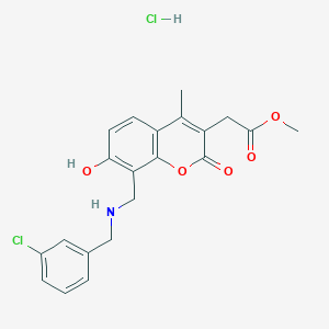 molecular formula C21H21Cl2NO5 B12628701 methyl 2-(8-(((3-chlorobenzyl)amino)methyl)-7-hydroxy-4-methyl-2-oxo-2H-chromen-3-yl)acetate hydrochloride 