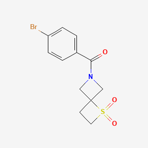 molecular formula C12H12BrNO3S B12628752 Methanone, (4-bromophenyl)(1,1-dioxido-1-thia-6-azaspiro[3.3]hept-6-yl)- 