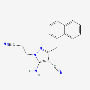 5-Amino-1-(2-cyanoethyl)-3-(1-naphthalenylmethyl)-4-pyrazolecarbonitrile