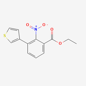 molecular formula C13H11NO4S B12628834 Ethyl 2-nitro-3-(thiophen-3-yl)benzoate CAS No. 919087-92-6